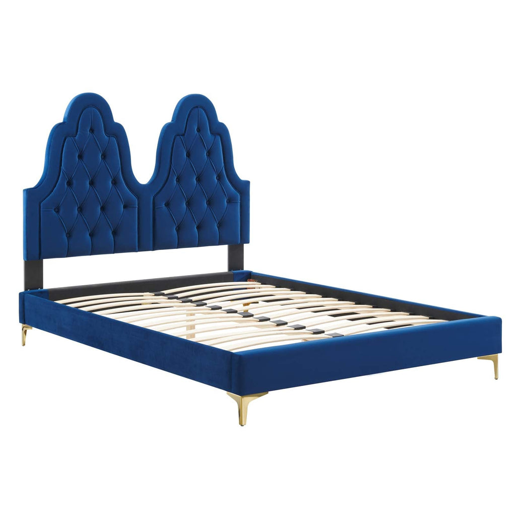 Alexandria Tufted Performance Velvet Twin Platform Bed by Modway