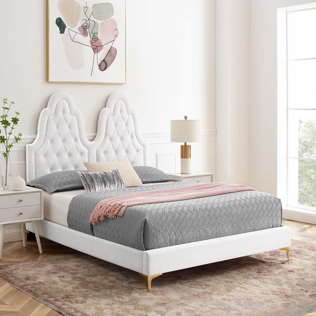 Alexandria Tufted Performance Velvet Twin Platform Bed by Modway