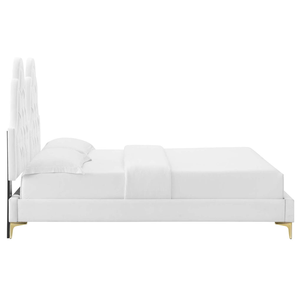 Alexandria Tufted Performance Velvet Twin Platform Bed by Modway