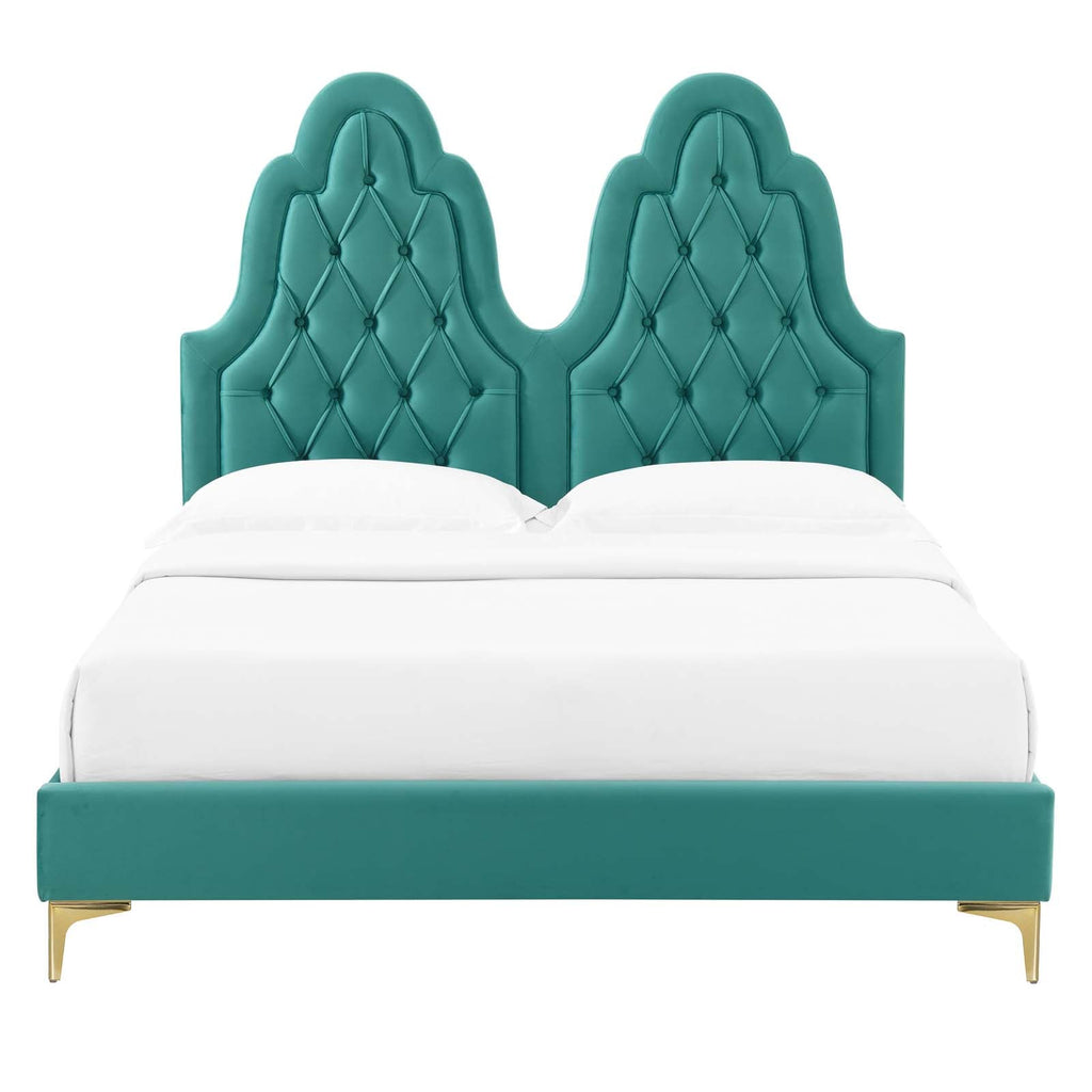 Alexandria Tufted Performance Velvet King Platform Bed by Modway