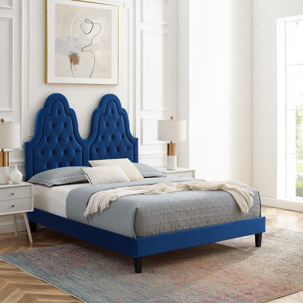 Alexandria Tufted Performance Velvet King Platform Bed by Modway