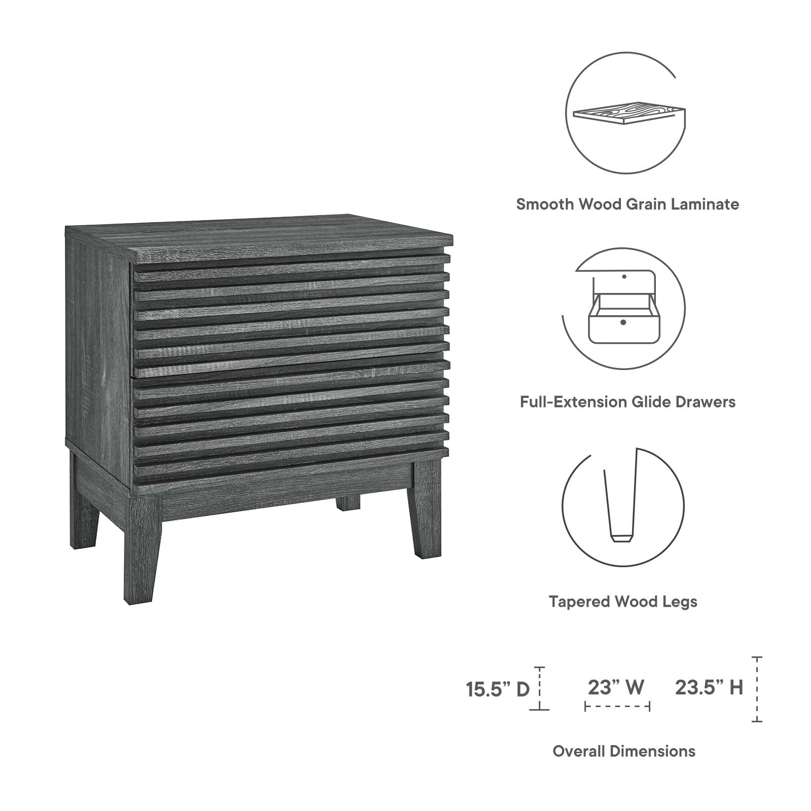 Render Two-Drawer Nightstand by Modway