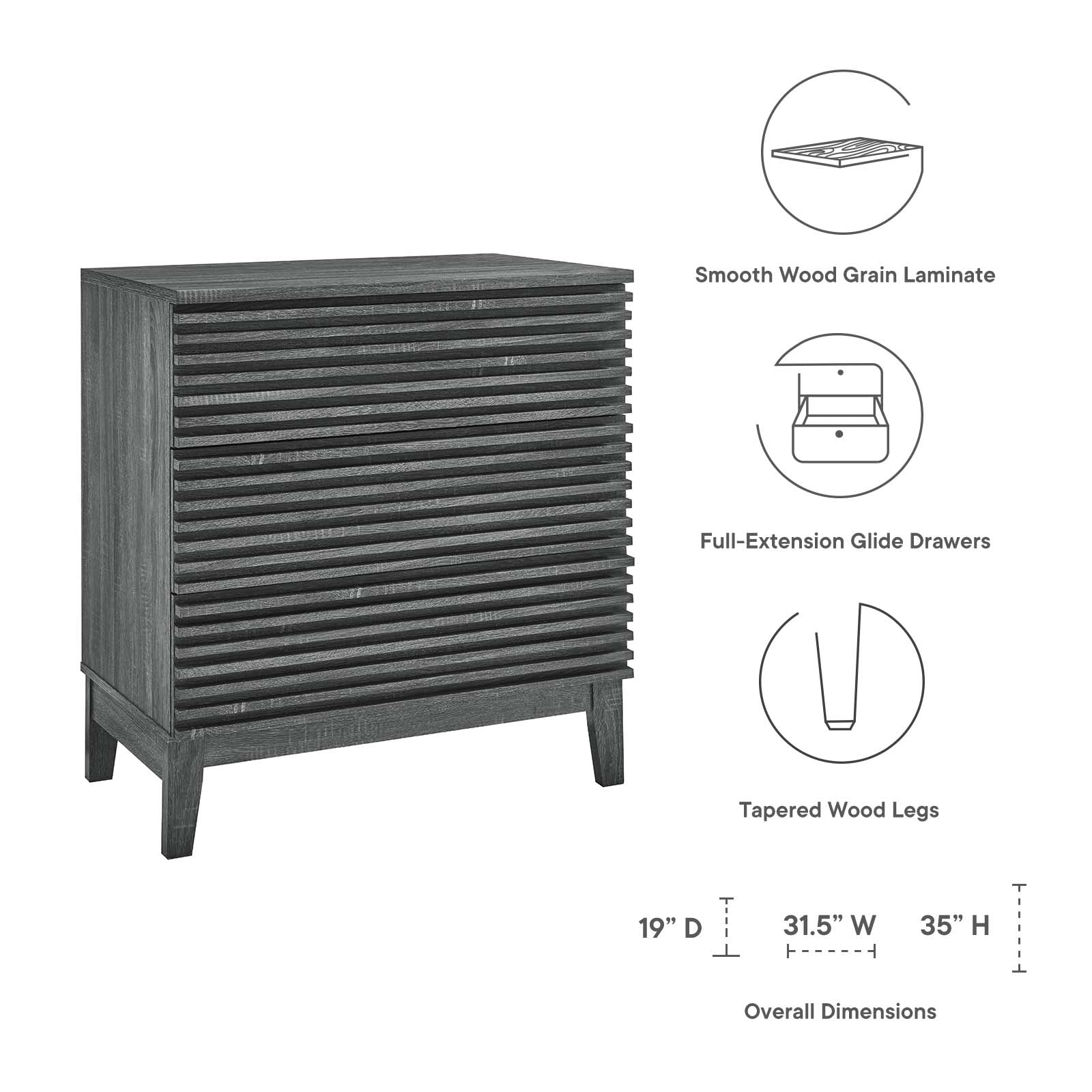 Render 3-Drawer Bachelor's Chest by Modway