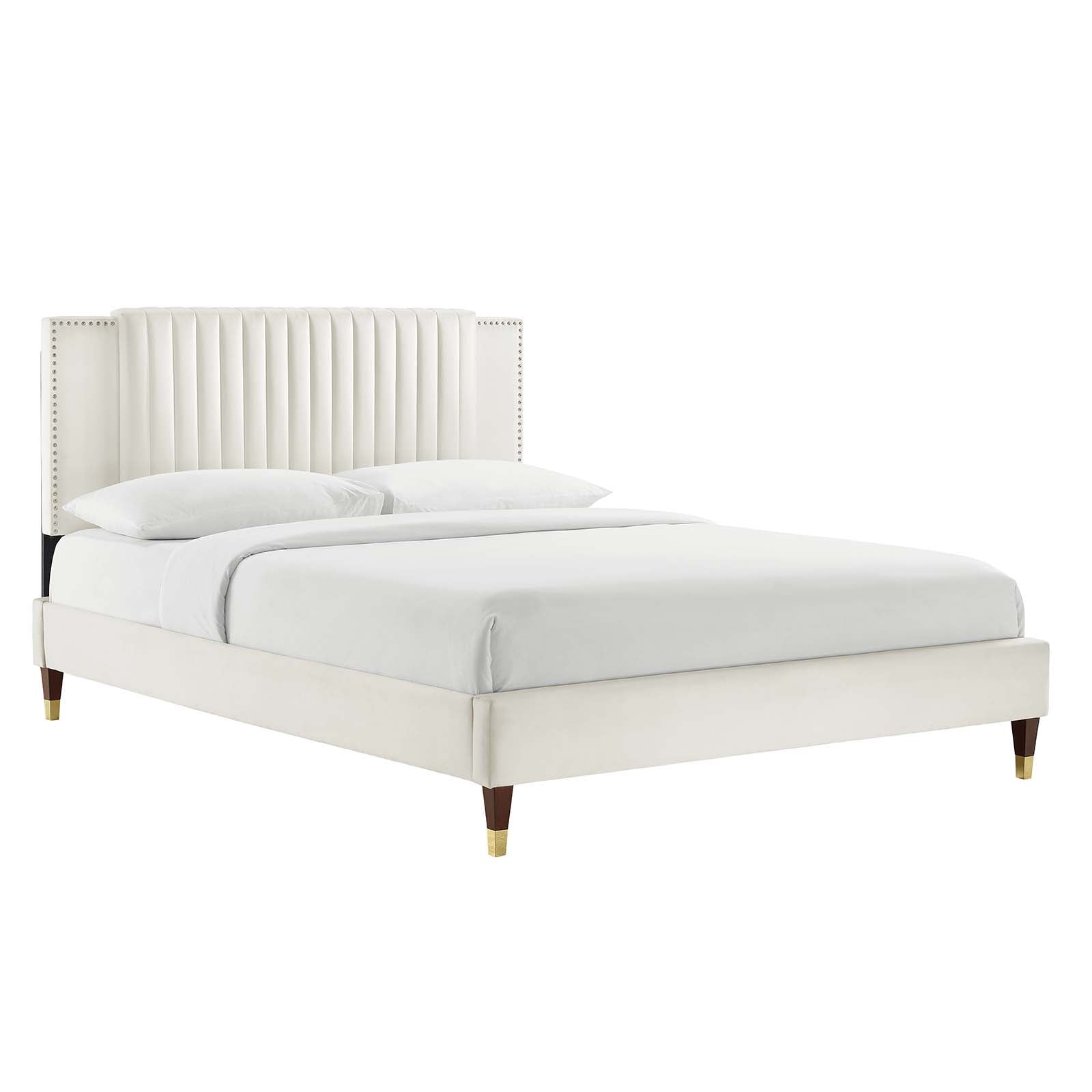 Zahra Channel Tufted Queen Platform Bed