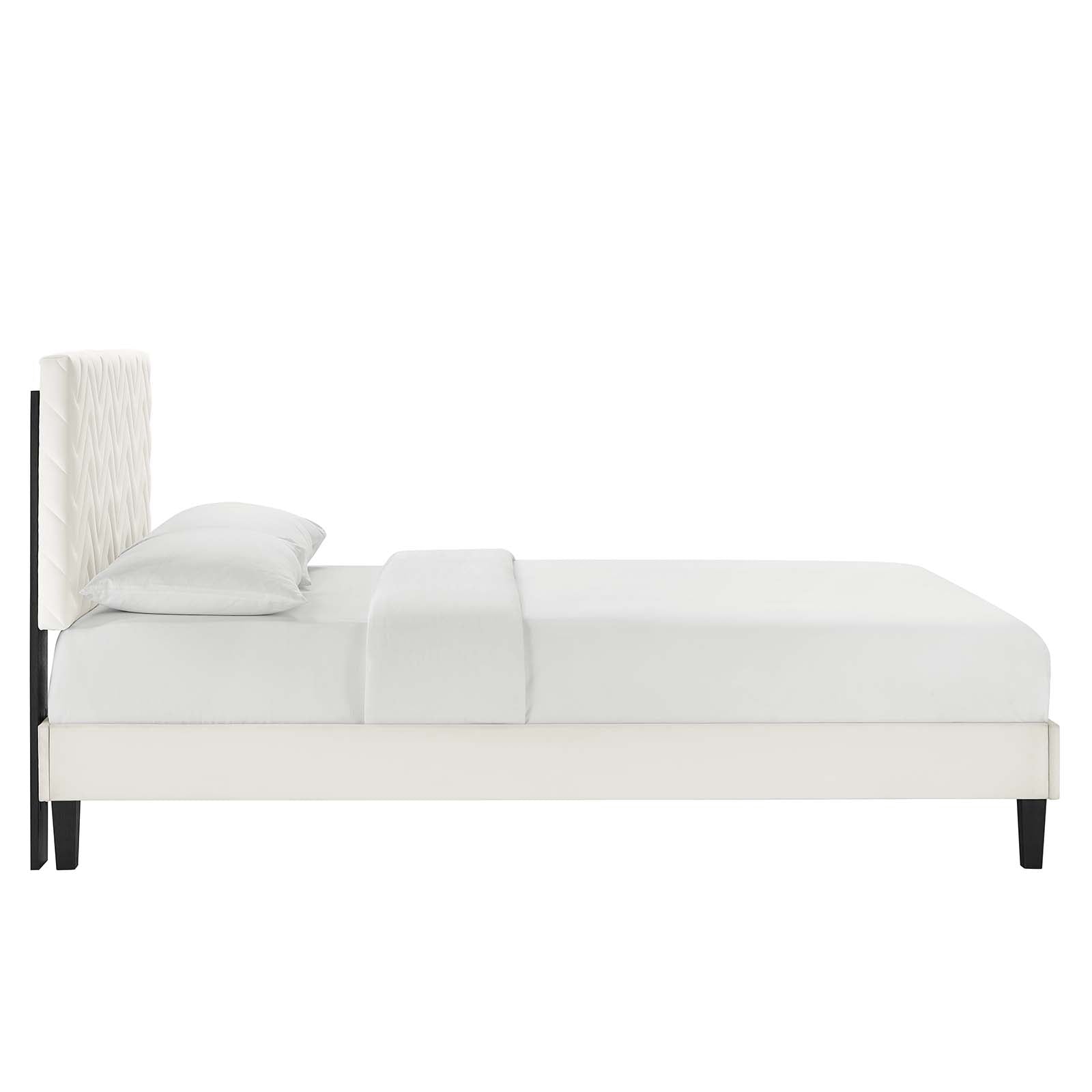 Leah Chevron Tufted Performance Velvet Queen Platform Bed by Modway