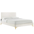 Leah Chevron Tufted Performance Velvet Queen Platform Bed by Modway