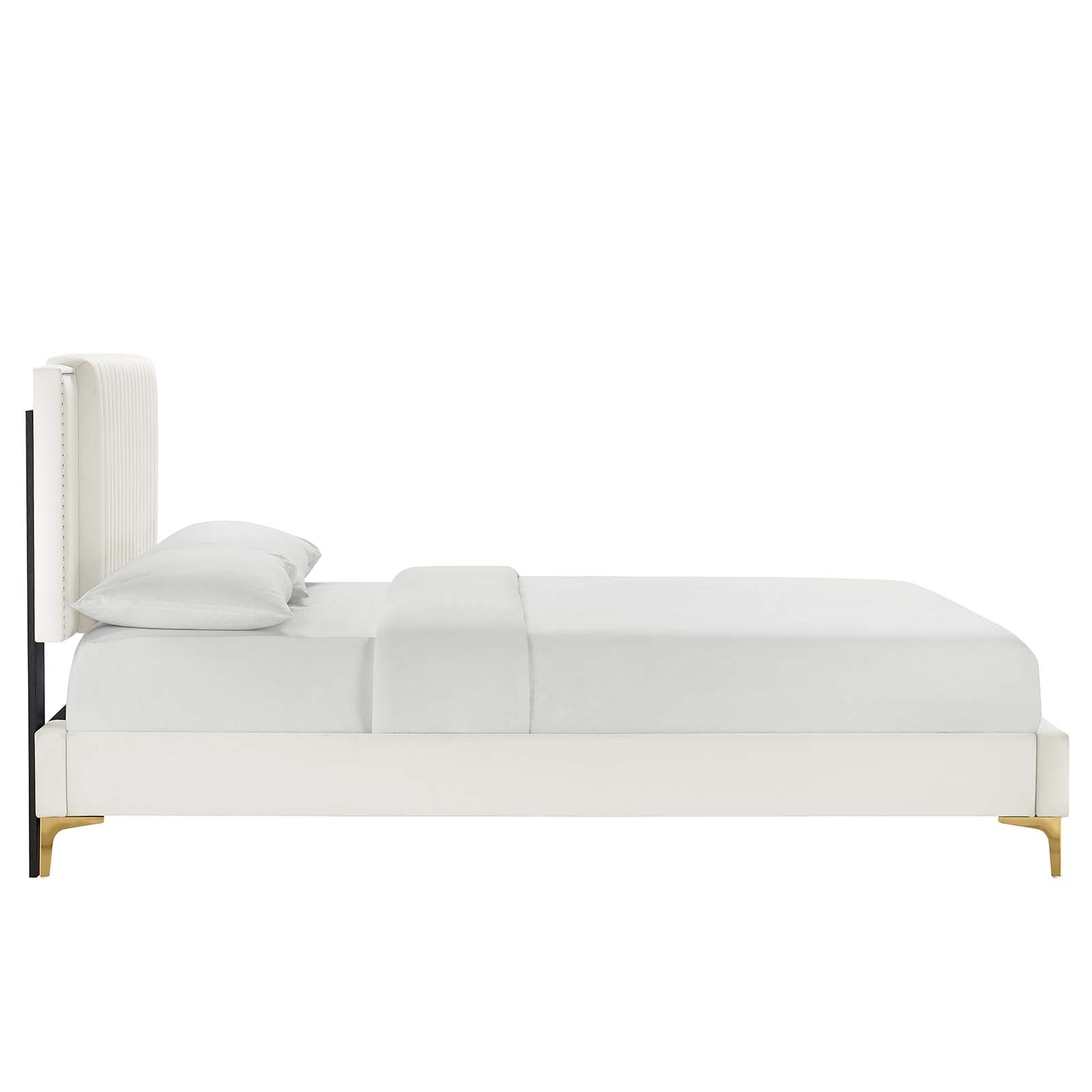 Zahra Channel Tufted Performance Velvet Queen Platform Bed by Modway