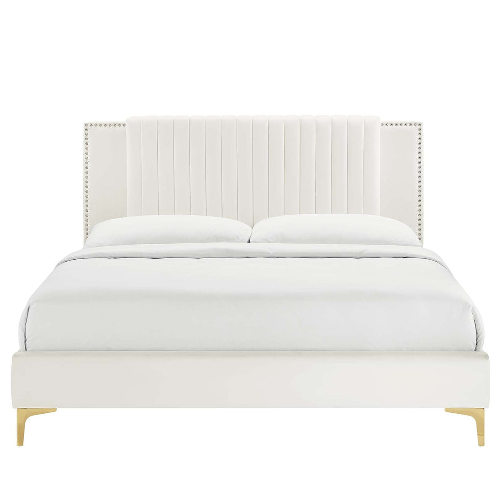 Zahra Channel Tufted Performance Velvet Queen Platform Bed by Modway