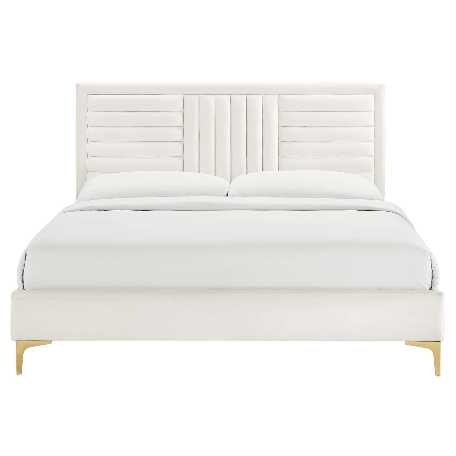 Sofia Channel Tufted Performance Velvet Queen Platform Bed by Modway