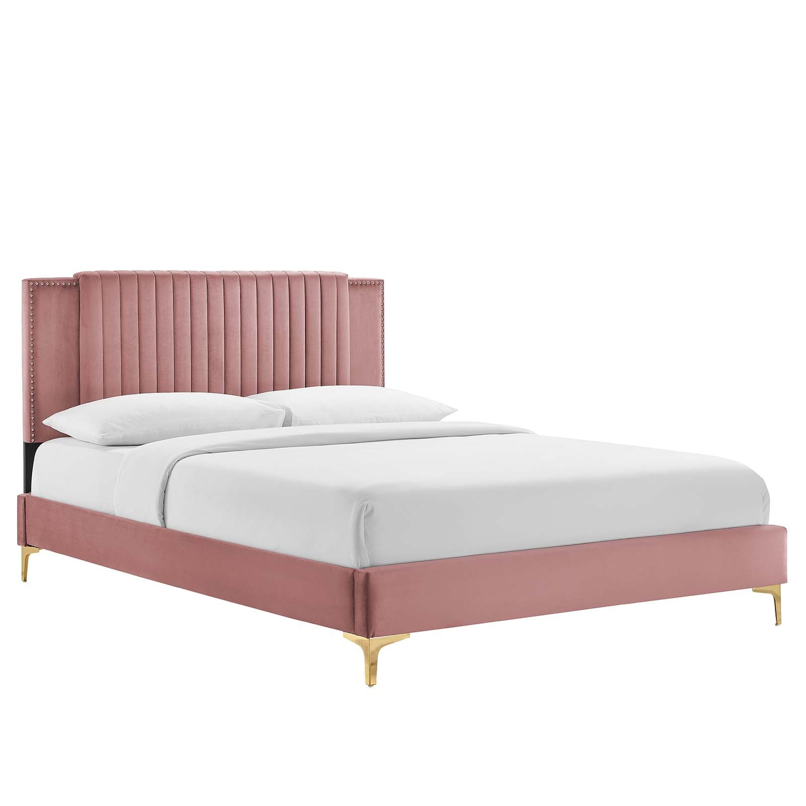 Zahra Channel Tufted Performance Velvet Twin Platform Bed by Modway