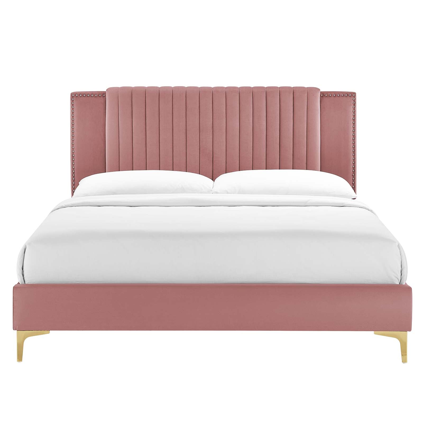 Zahra Channel Tufted Performance Velvet Twin Platform Bed by Modway