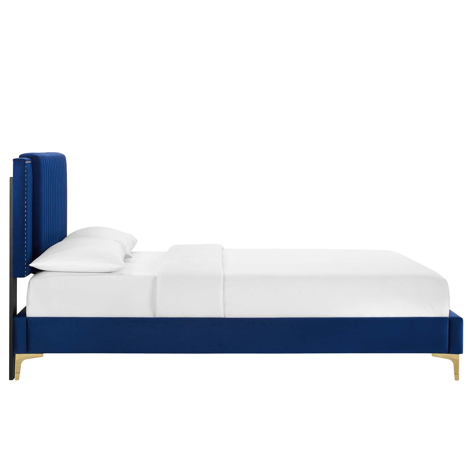 Zahra Channel Tufted Performance Velvet Twin Platform Bed by Modway