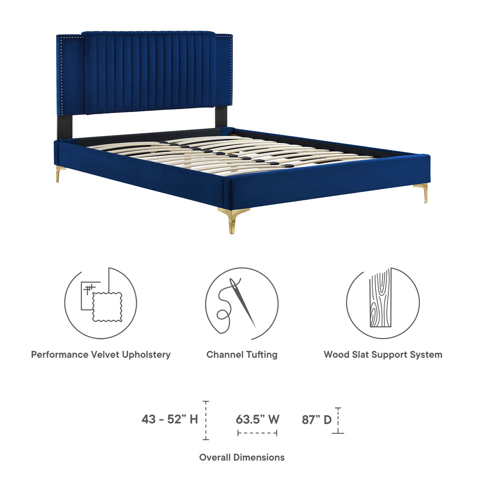 Zahra Channel Tufted Performance Velvet Twin Platform Bed by Modway