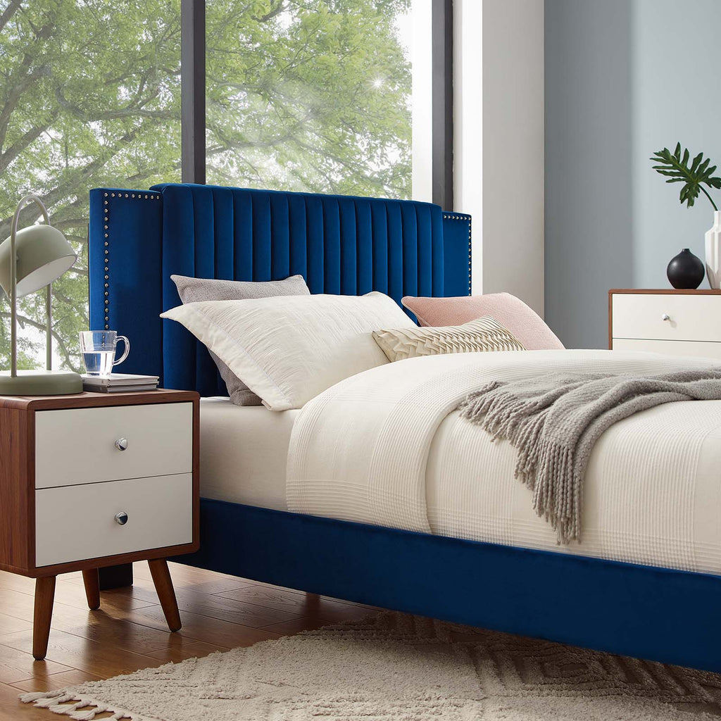 Zahra Channel Tufted Performance Velvet Twin Platform Bed by Modway