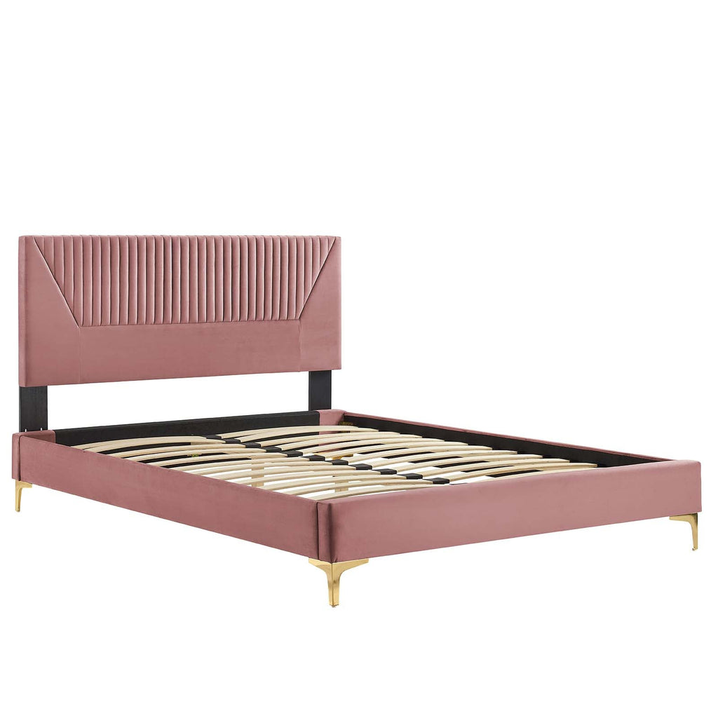 Yasmine Channel Tufted Performance Velvet Twin Pla
