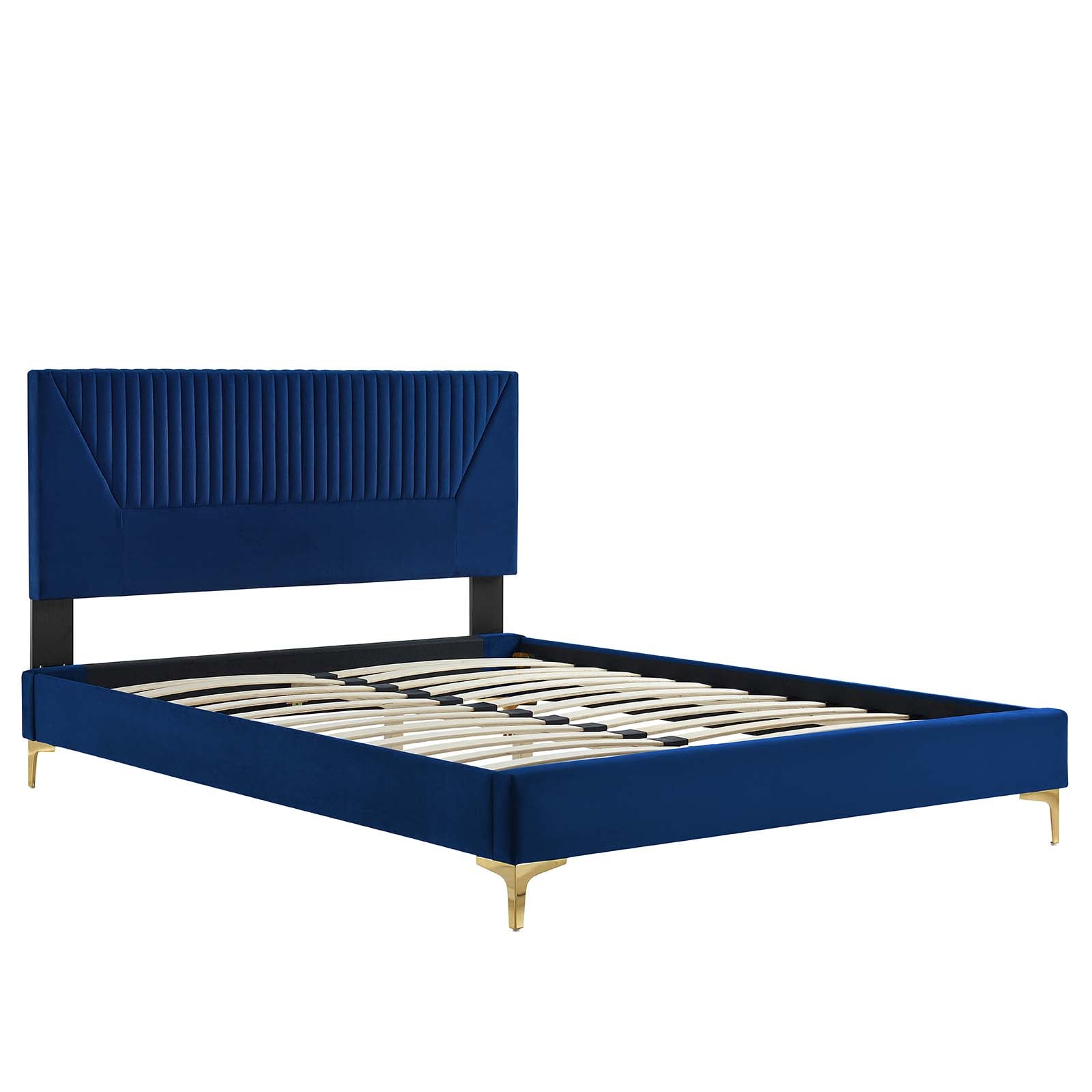 Yasmine Channel Tufted Performance Velvet Twin Platform Bed by Modway