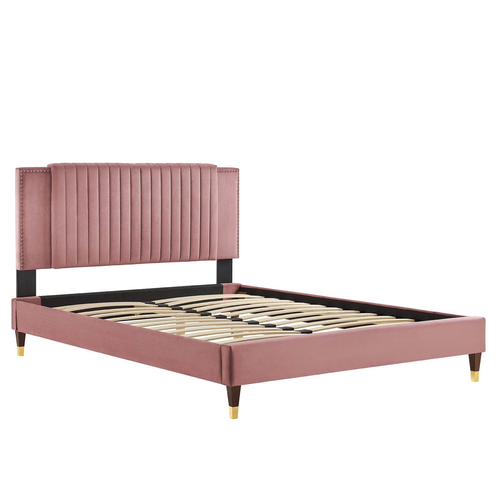 Zahra Channel Tufted Performance Velvet Twin Platform Bed by Modway