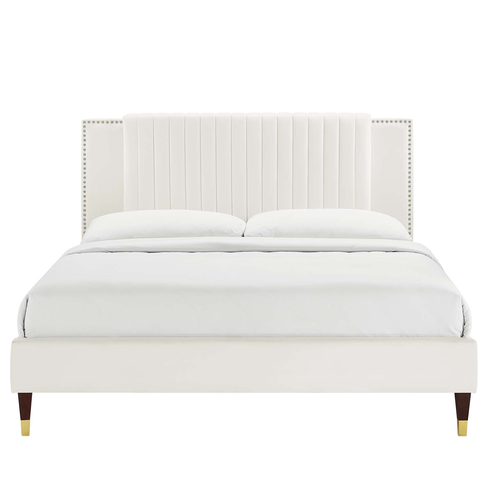 Zahra Channel Tufted Performance Velvet Twin Platform Bed by Modway