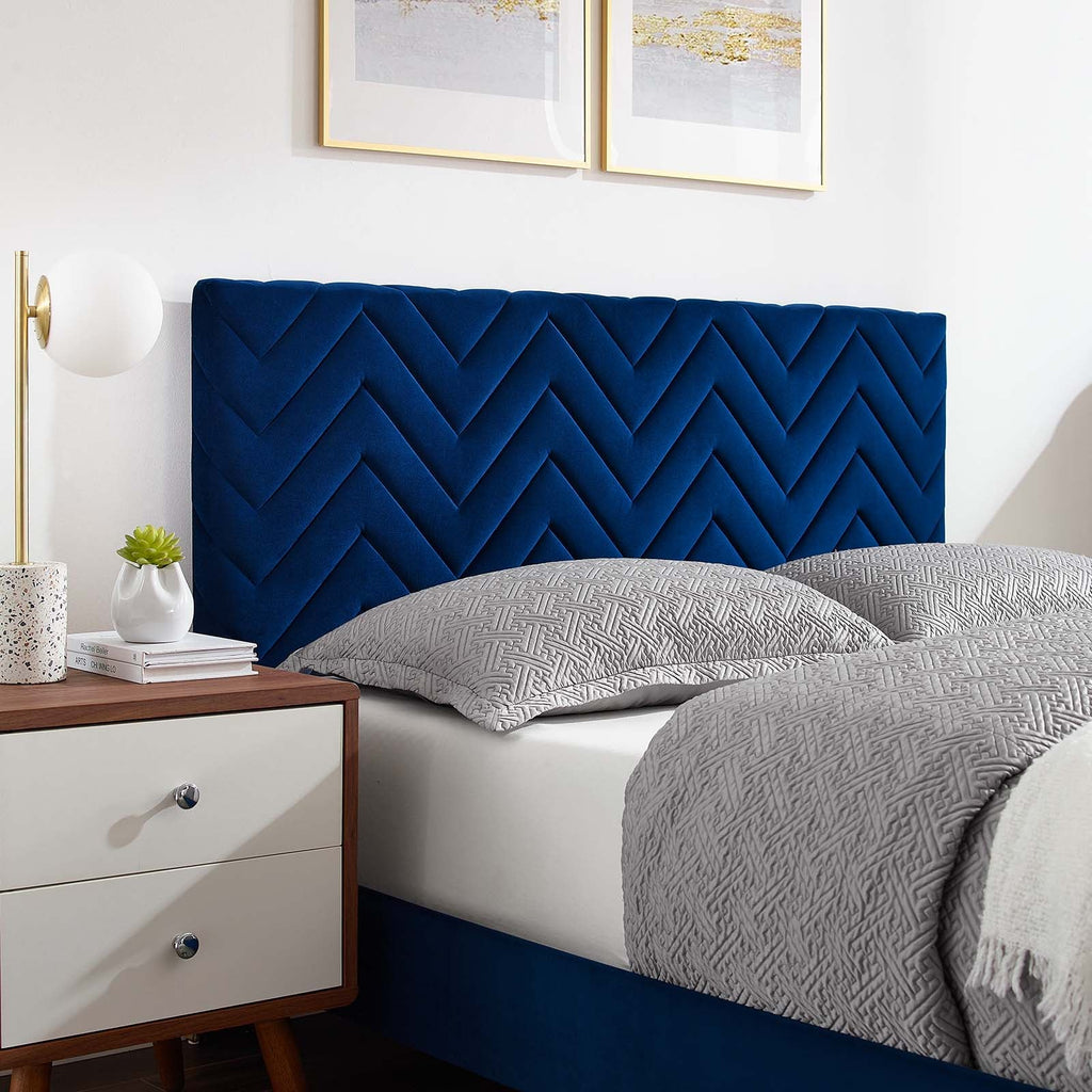 Leah Chevron Tufted Performance Velvet Full Platform Bed by Modway