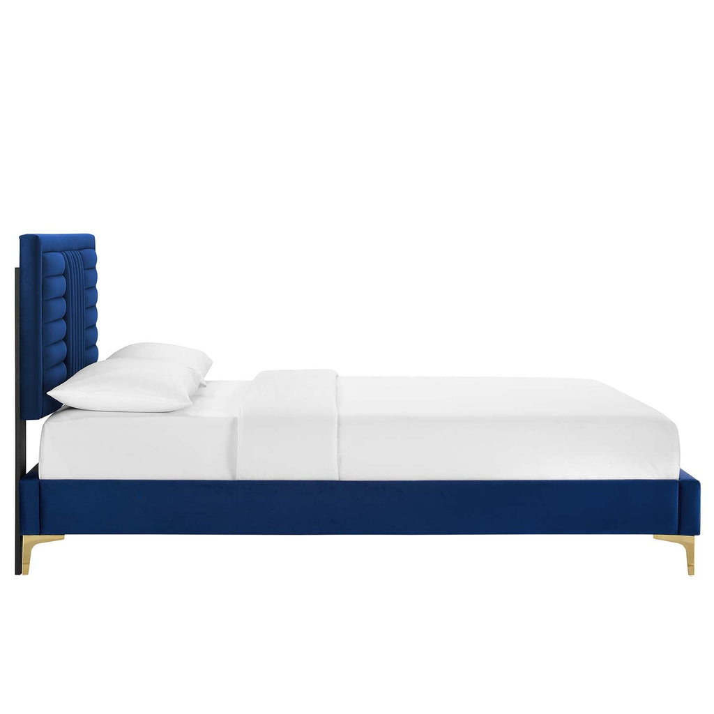 Sofia Channel Tufted Performance Velvet Full Platform Bed by Modway