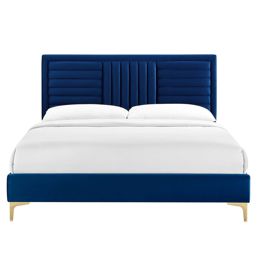 Sofia Channel Tufted Performance Velvet Full Platform Bed by Modway