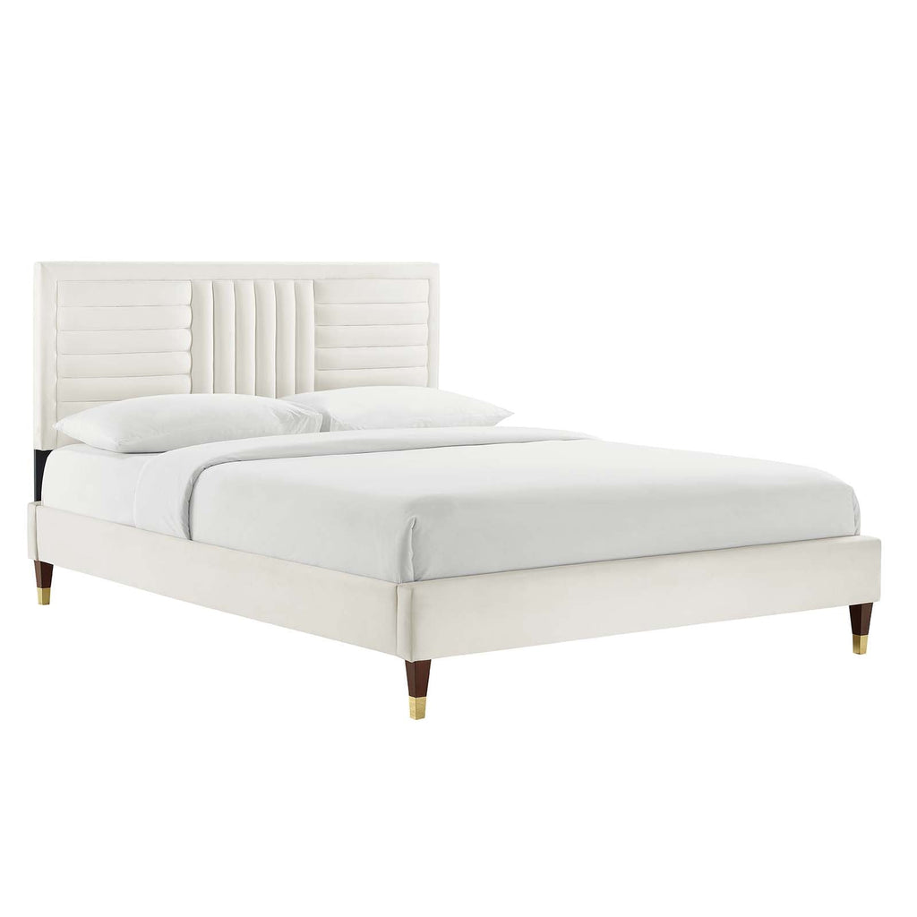 Sofia Channel Tufted Performance Velvet Full Platform Bed by Modway