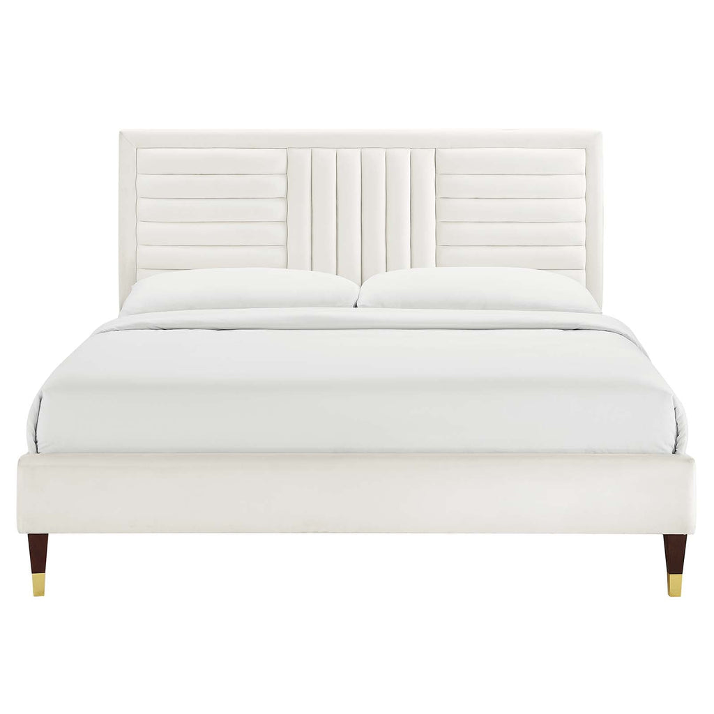 Sofia Channel Tufted Performance Velvet Full Platform Bed by Modway