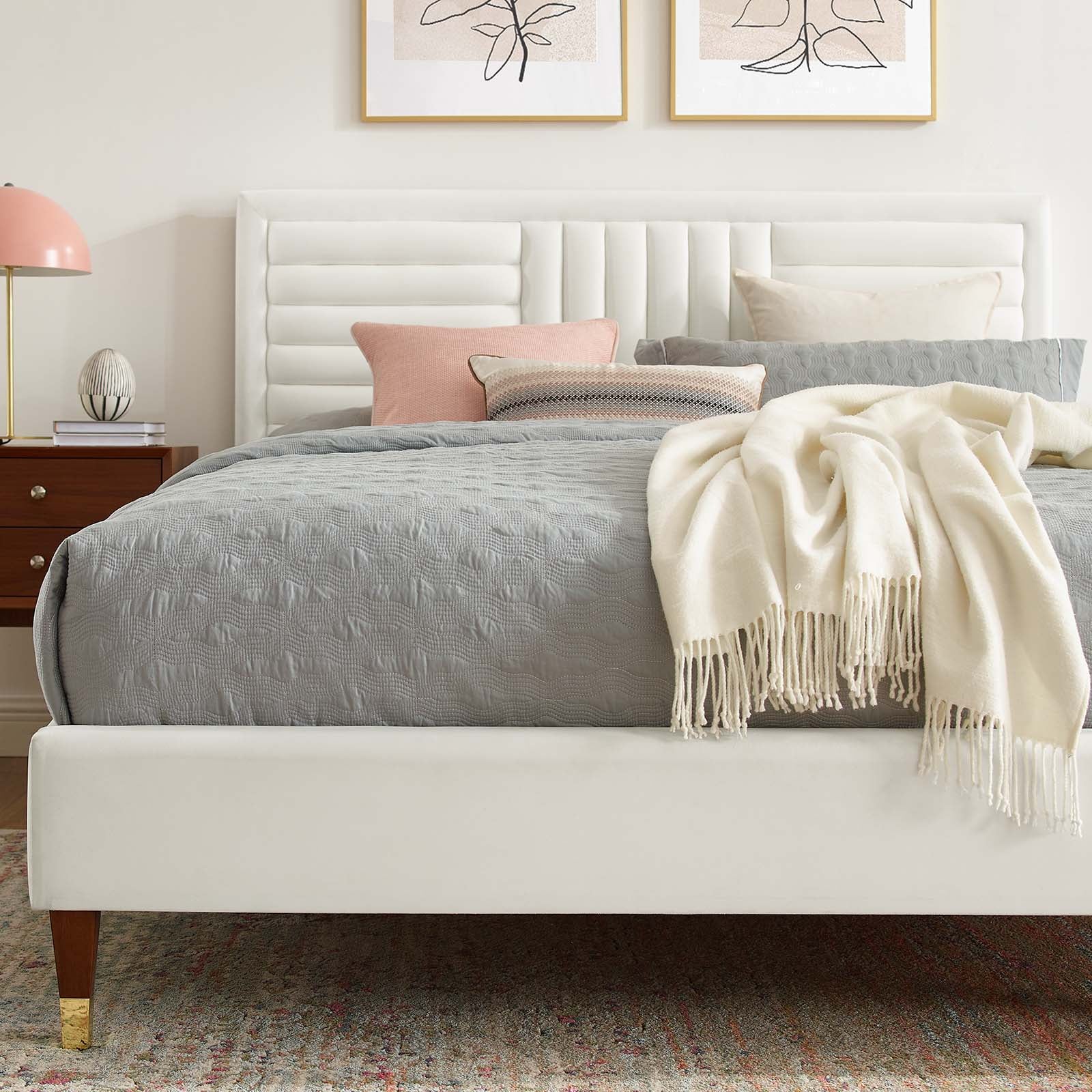 Sofia Channel Tufted Performance Velvet Full Platform Bed by Modway