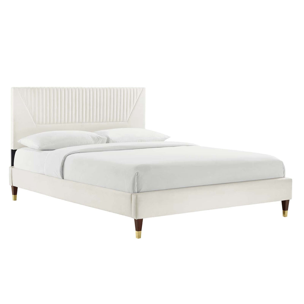 Yasmine Channel Tufted Performance Velvet Full Platform Bed by Modway