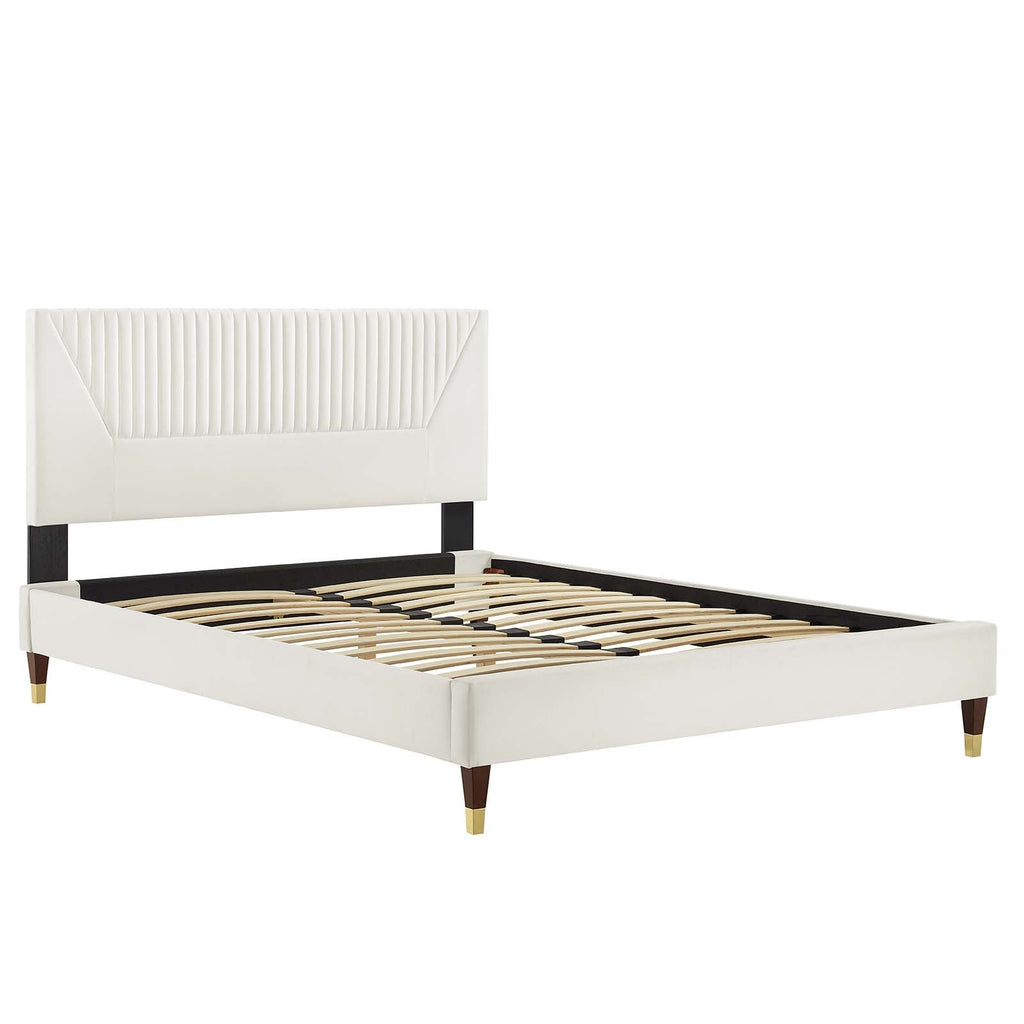 Yasmine Channel Tufted Performance Velvet Full Platform Bed by Modway