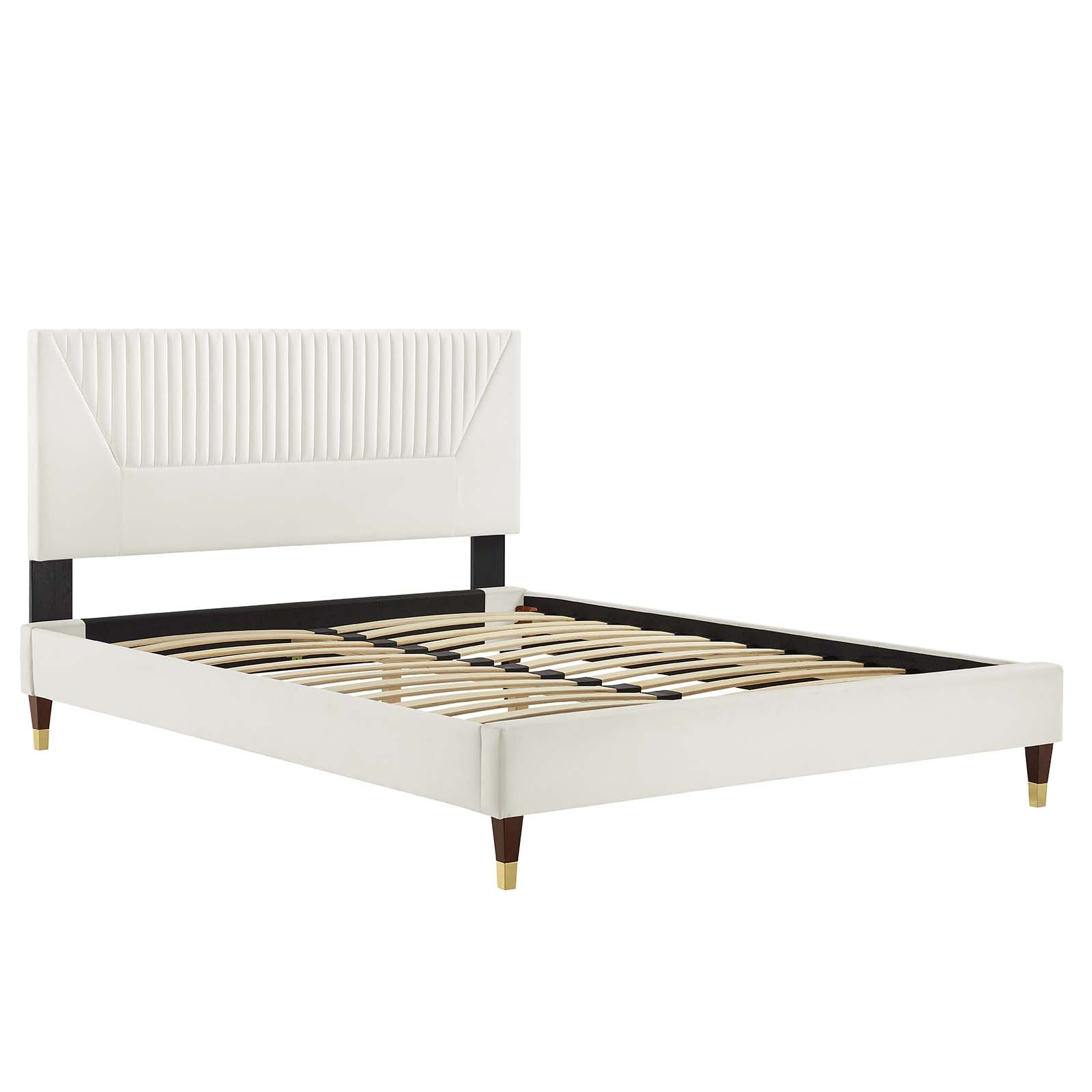 Yasmine Channel Tufted Performance Velvet Full Platform Bed by Modway