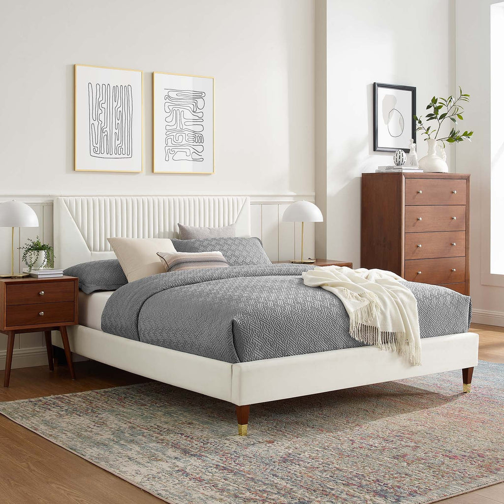 Yasmine Channel Tufted Performance Velvet Full Platform Bed by Modway