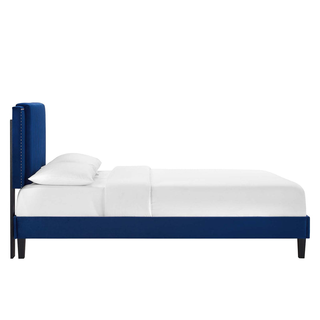 Zahra Channel Tufted Performance Velvet Full Platform Bed by Modway
