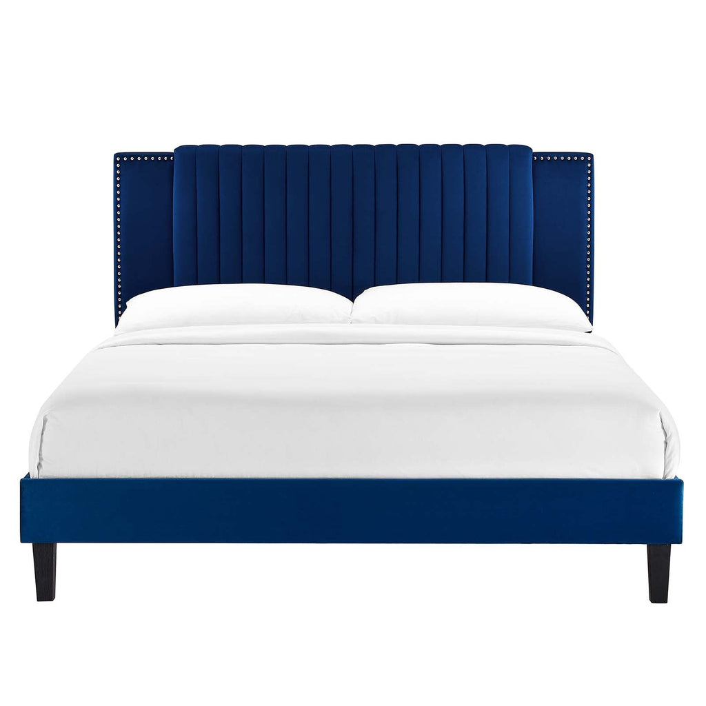 Zahra Channel Tufted Performance Velvet Full Platform Bed by Modway