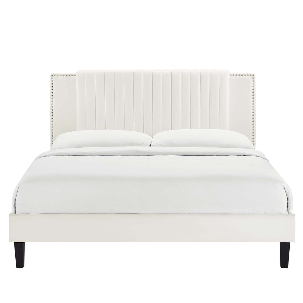 Zahra Channel Tufted Performance Velvet Full Platform Bed by Modway