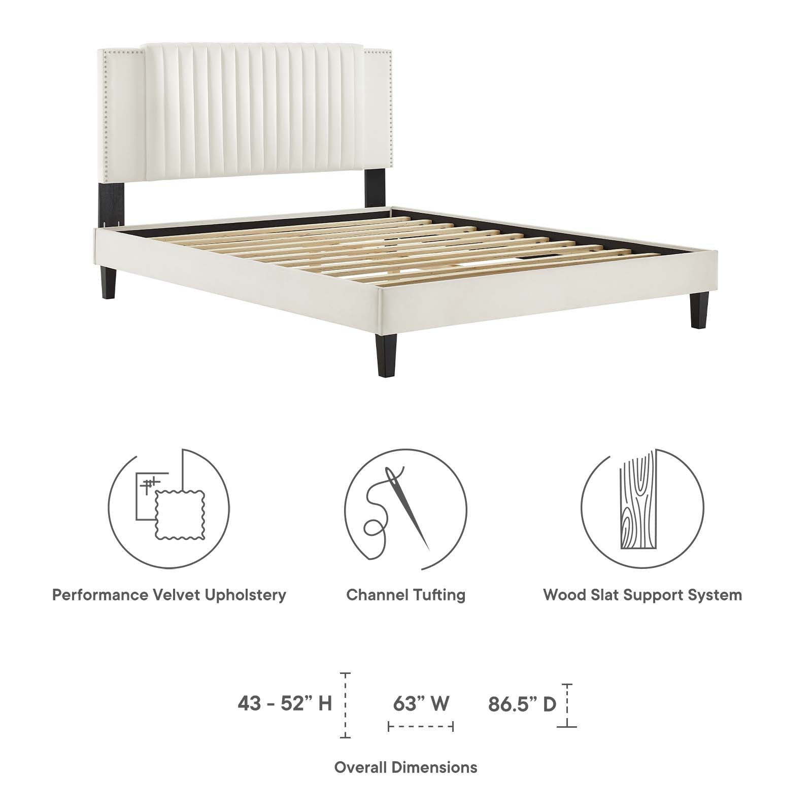 Zahra Channel Tufted Performance Velvet Full Platform Bed by Modway