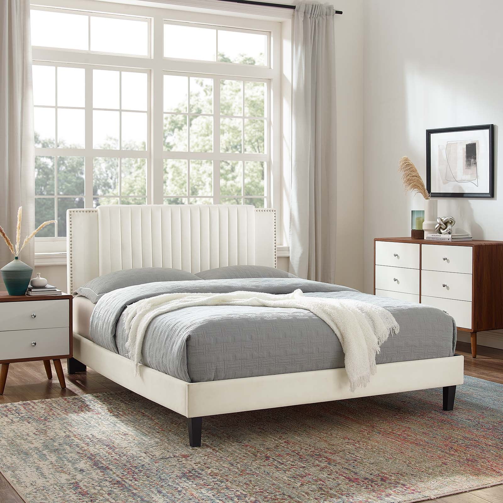 Zahra Channel Tufted Performance Velvet Full Platform Bed by Modway