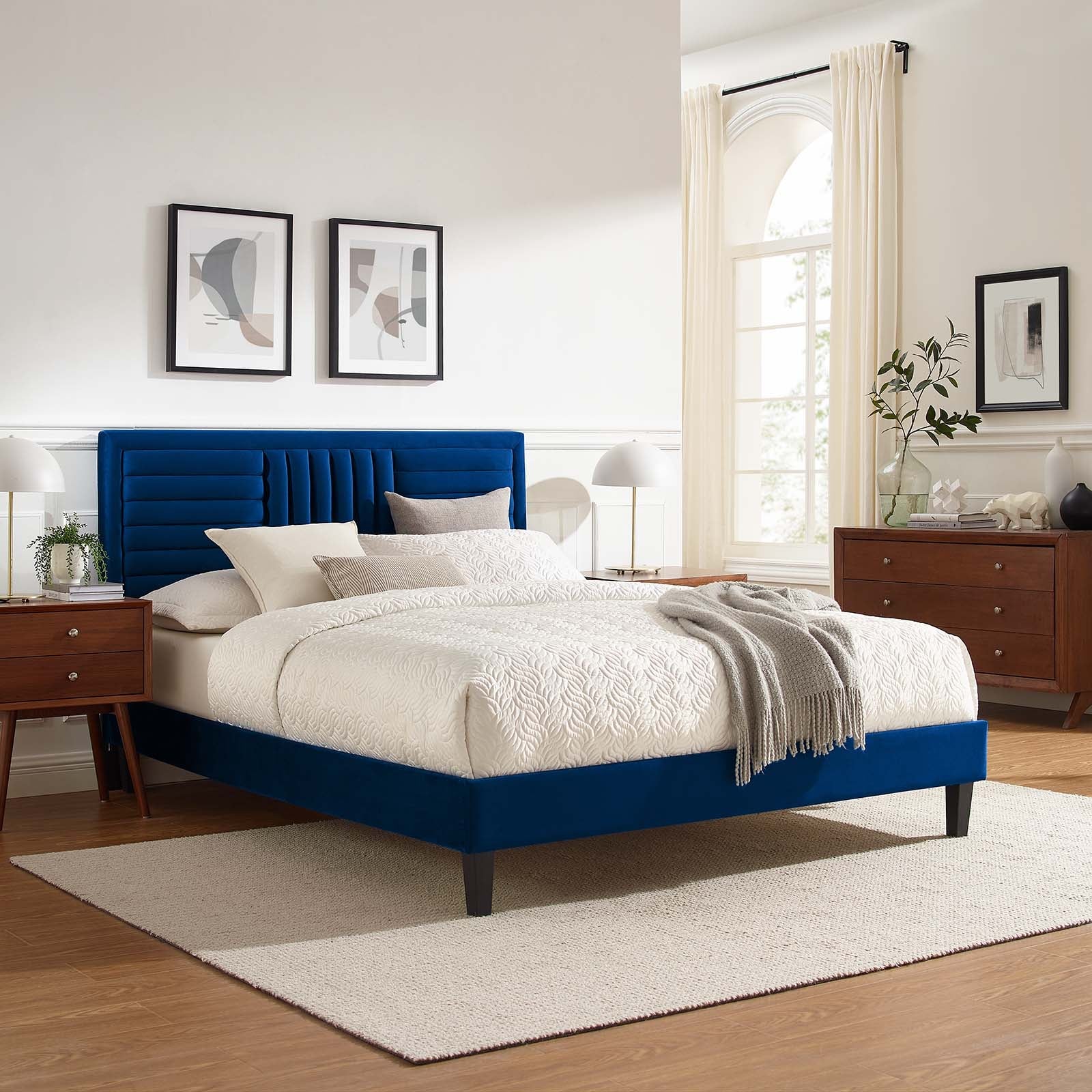 Sofia Channel Tufted Performance Velvet Full Platform Bed by Modway