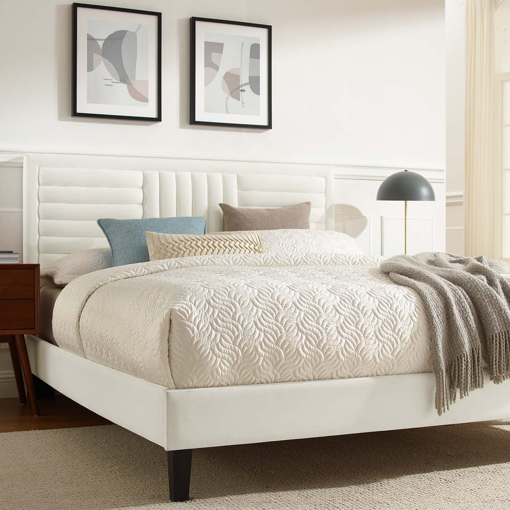 Sofia Channel Tufted Performance Velvet Full Platform Bed by Modway