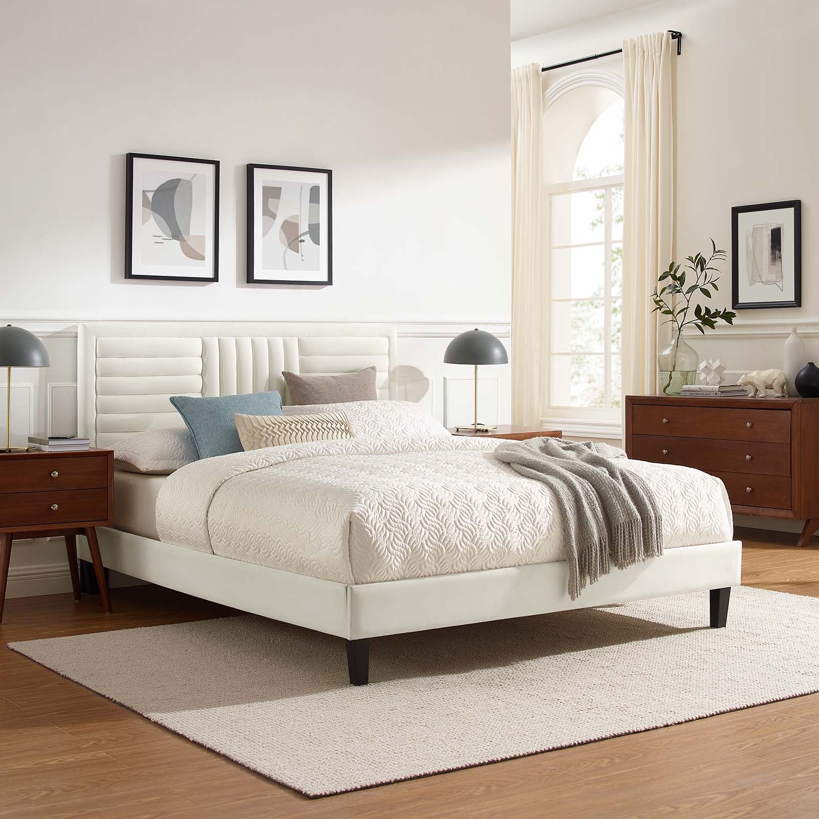 Sofia Channel Tufted Performance Velvet Full Platform Bed by Modway