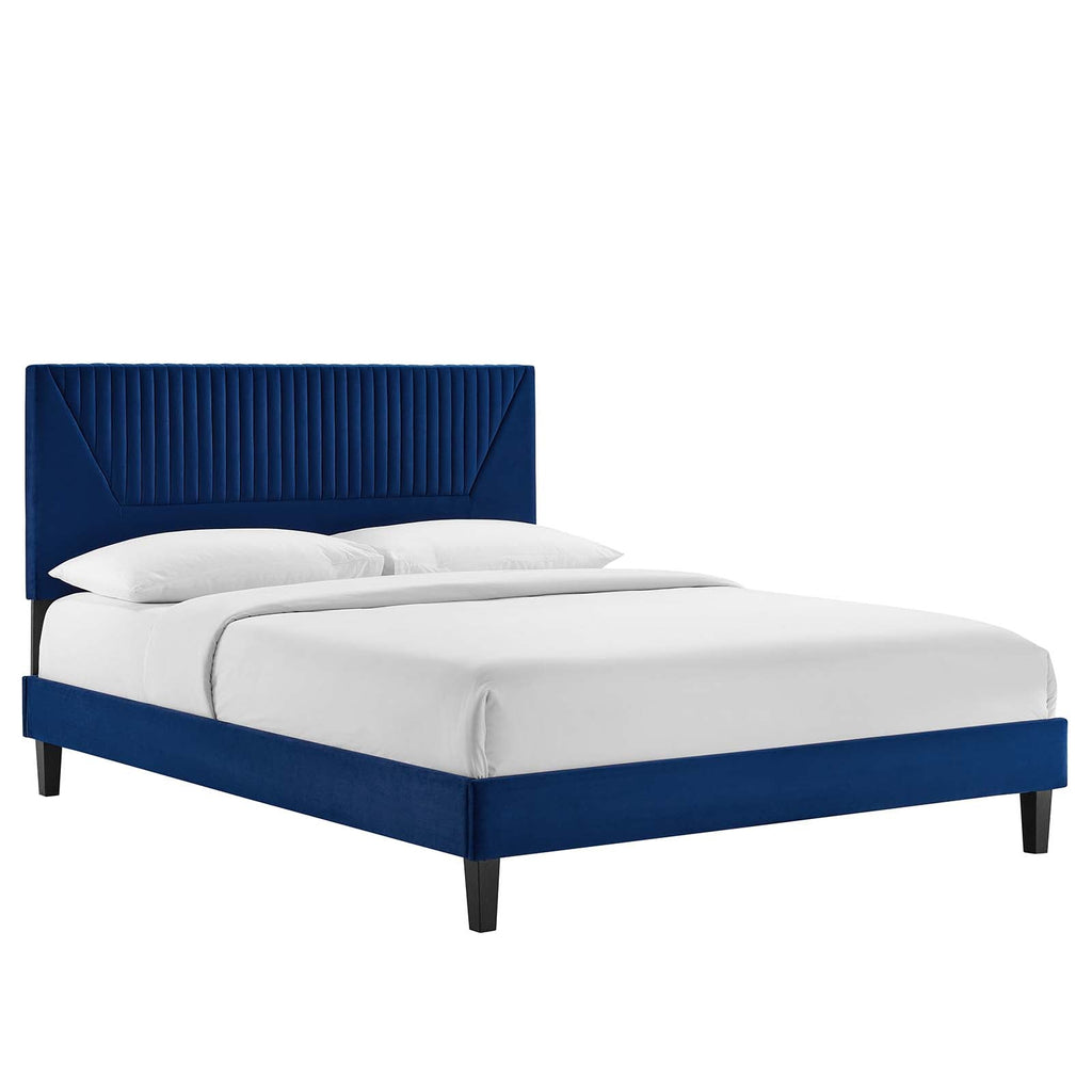 Yasmine Channel Tufted Performance Velvet Full Platform Bed by Modway