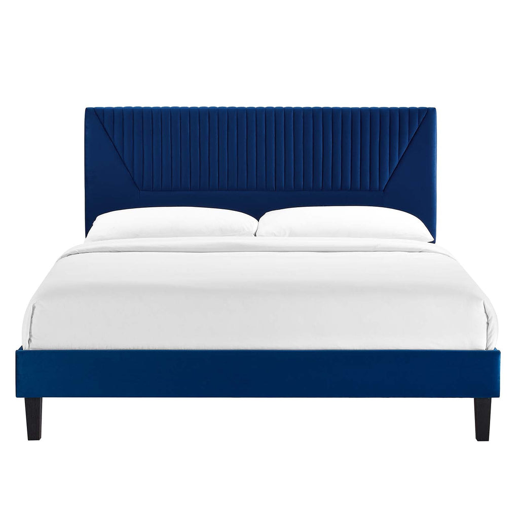 Yasmine Channel Tufted Performance Velvet Full Platform Bed by Modway