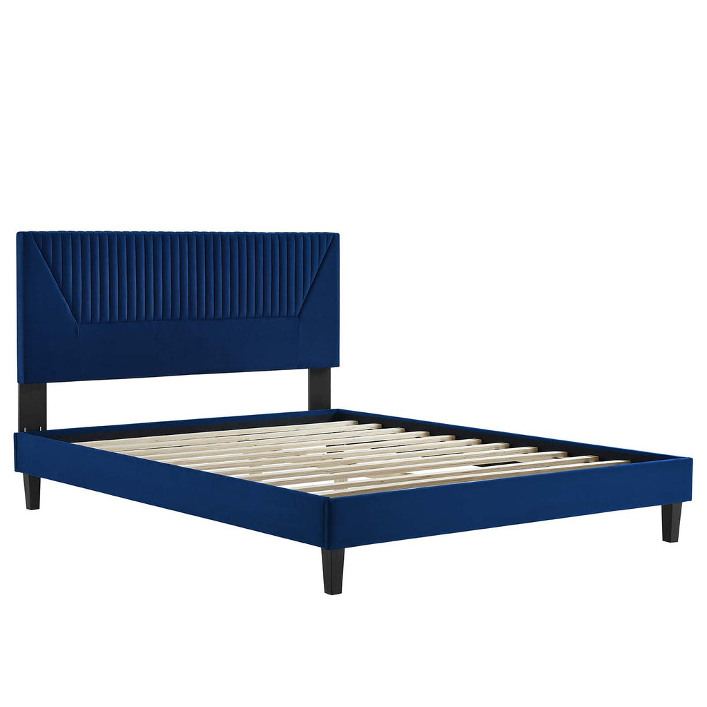 Yasmine Channel Tufted Performance Velvet Full Platform Bed by Modway