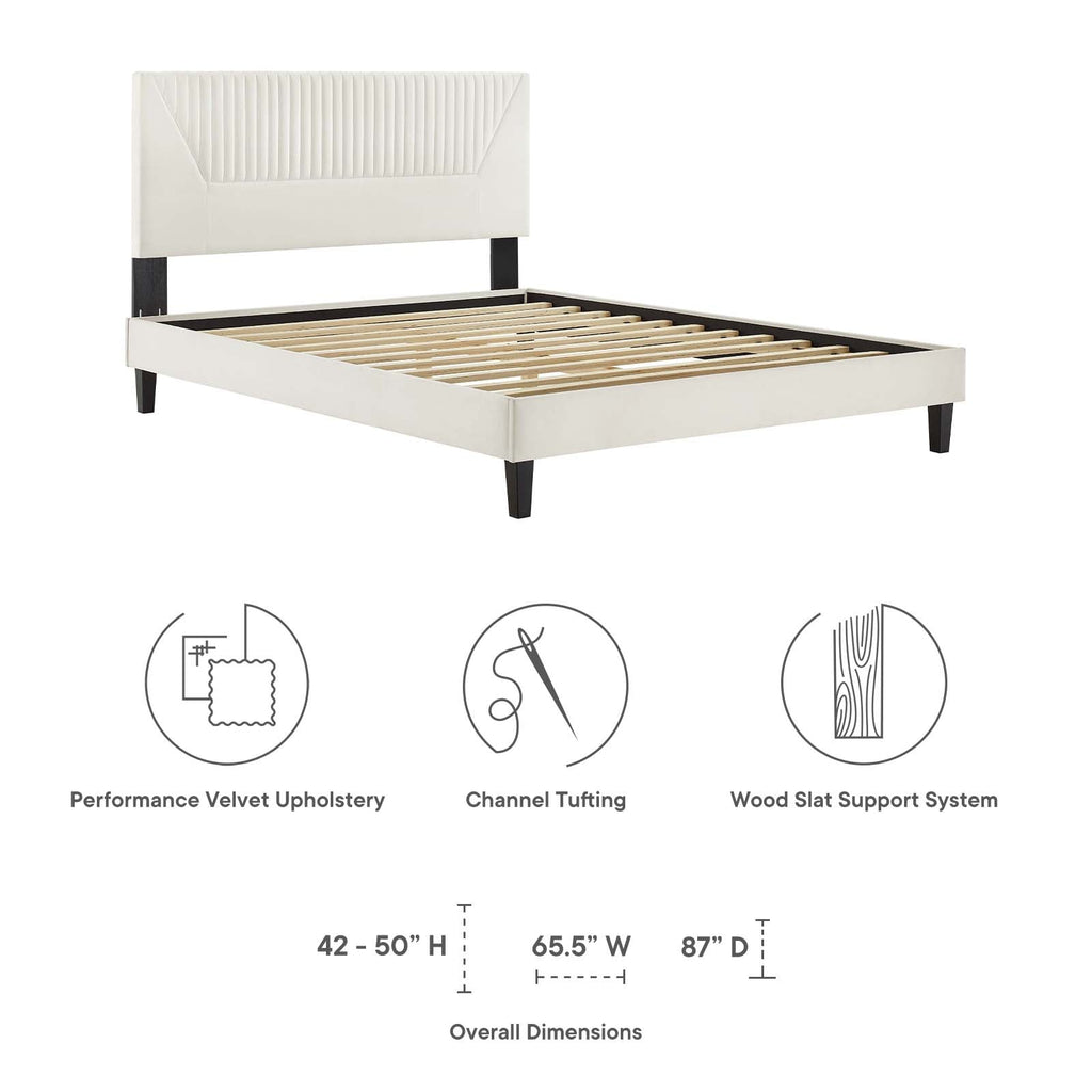 Yasmine Channel Tufted Performance Velvet Full Platform Bed by Modway