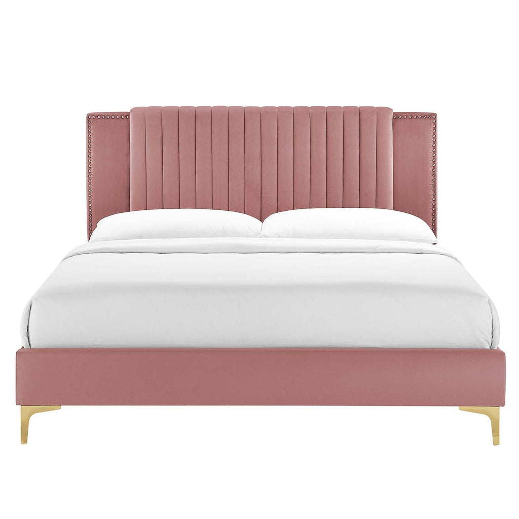 Zahra Channel Tufted Performance Velvet King Platform Bed by Modway