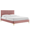 Yasmine Channel Tufted Performance Velvet King Platform Bed by Modway