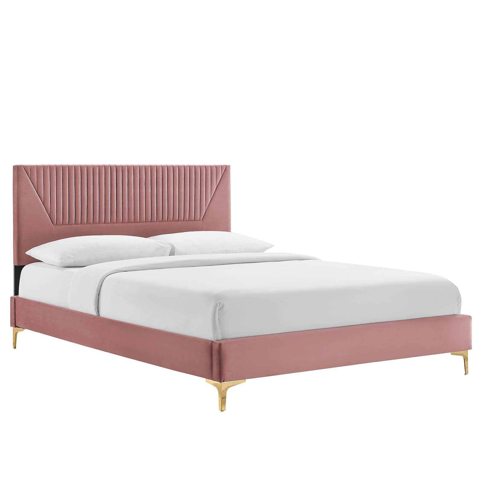 Yasmine Channel Tufted Performance Velvet King Platform Bed by Modway