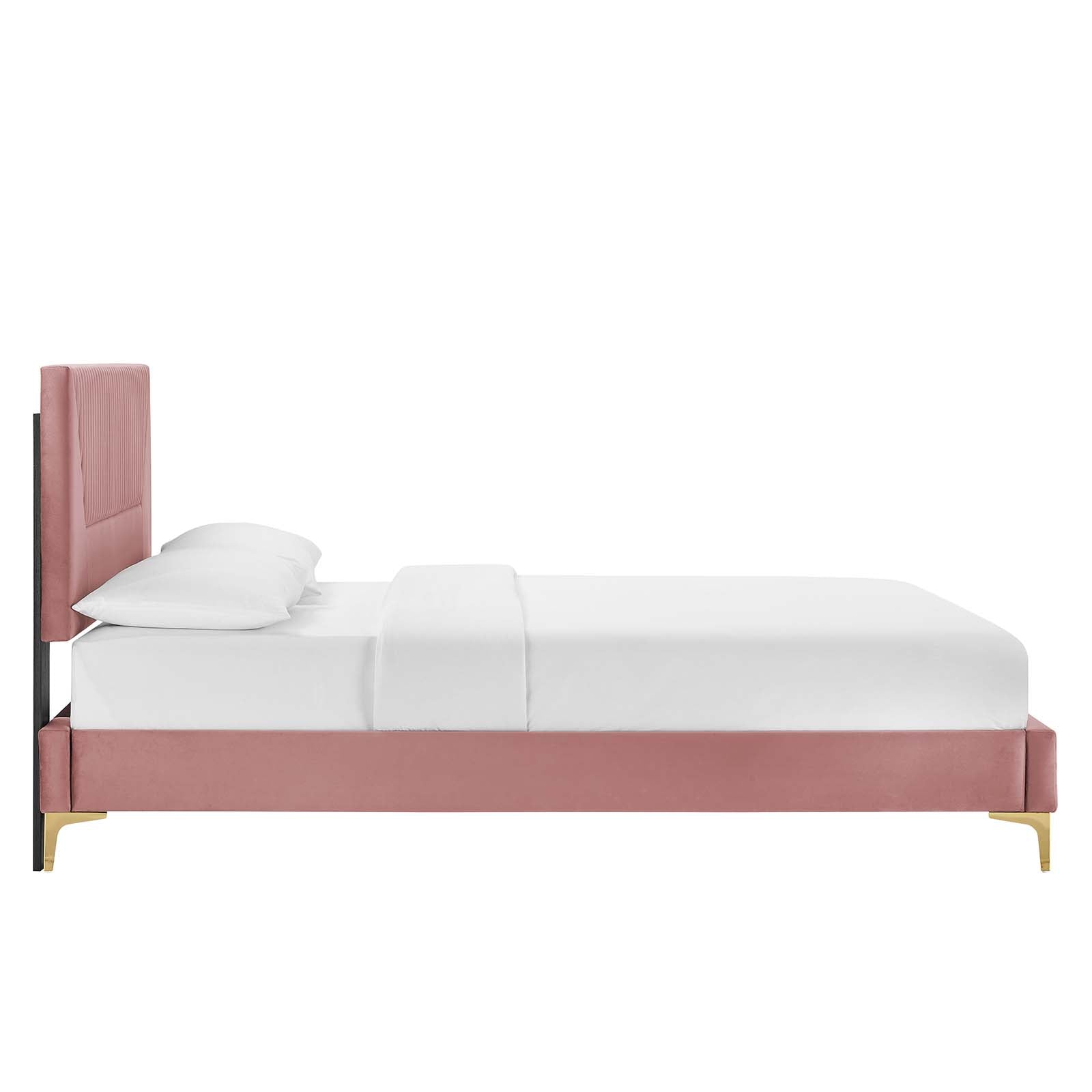 Yasmine Channel Tufted Performance Velvet King Platform Bed by Modway