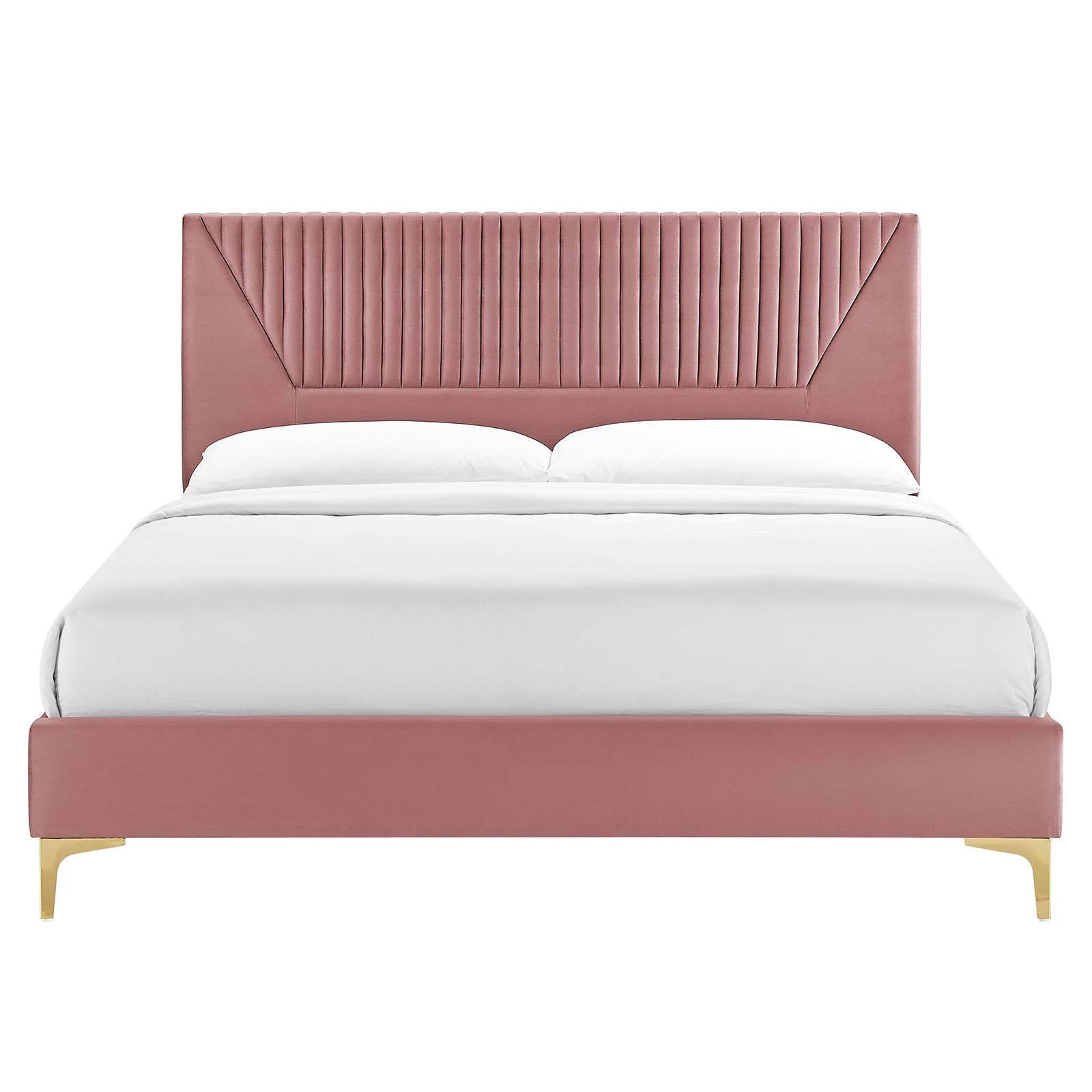 Yasmine Channel Tufted Performance Velvet King Platform Bed by Modway