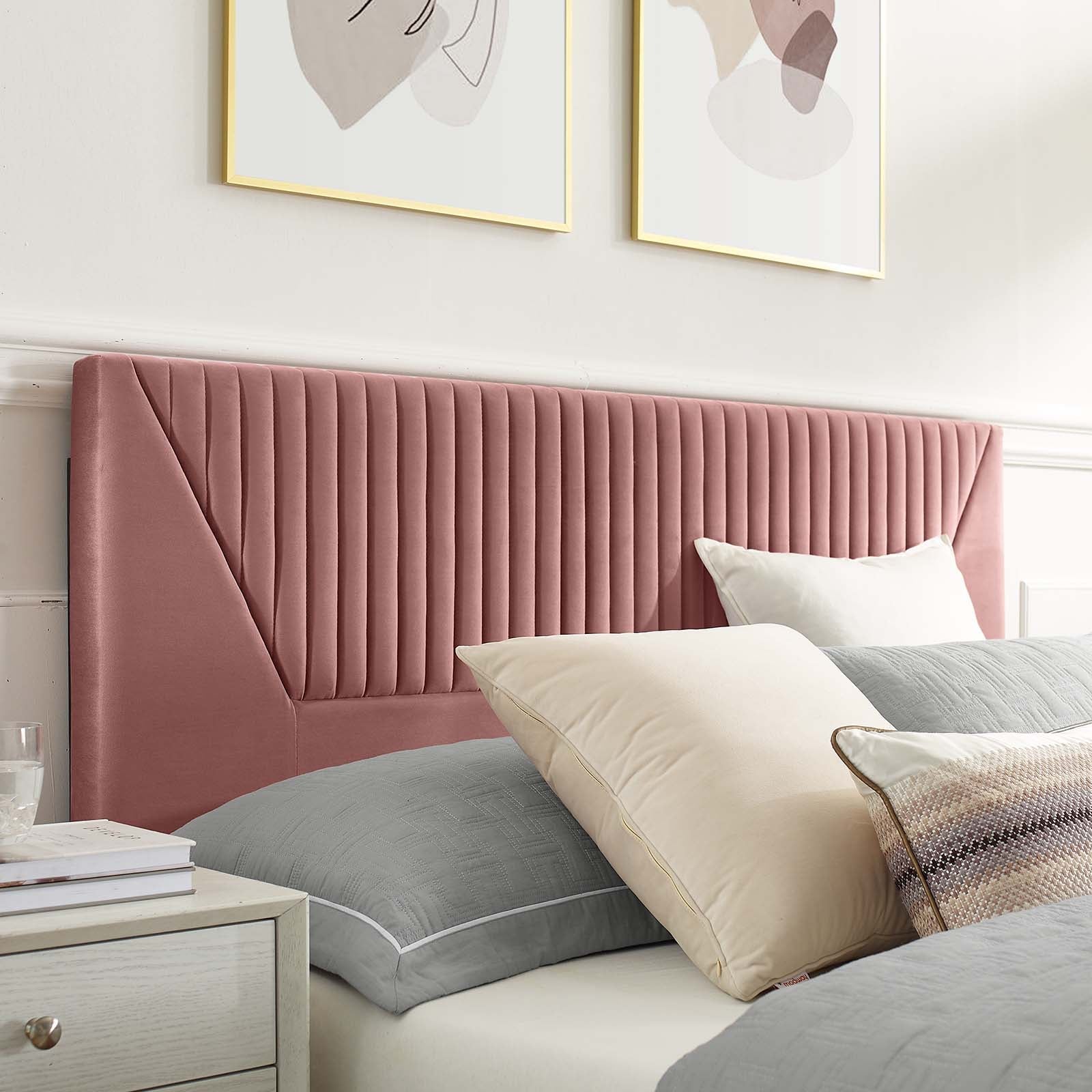 Yasmine Channel Tufted Performance Velvet King Platform Bed by Modway
